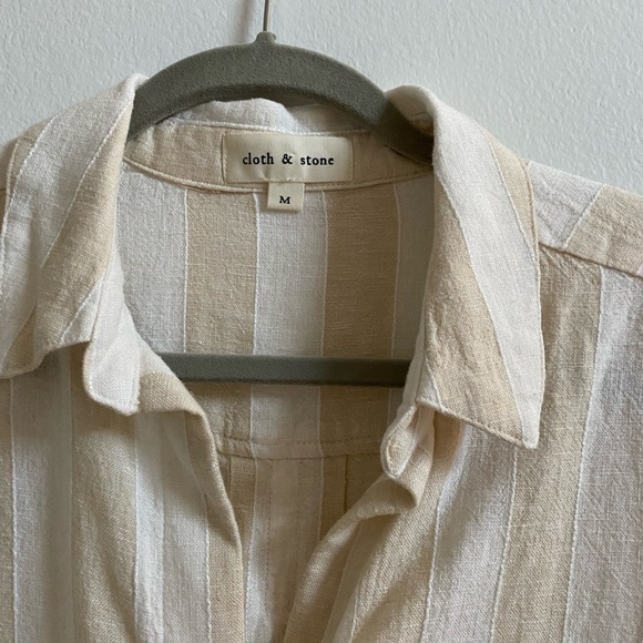 Cloth & Stone Women’s Striped Button Down Shirt - Picture 3 of 4